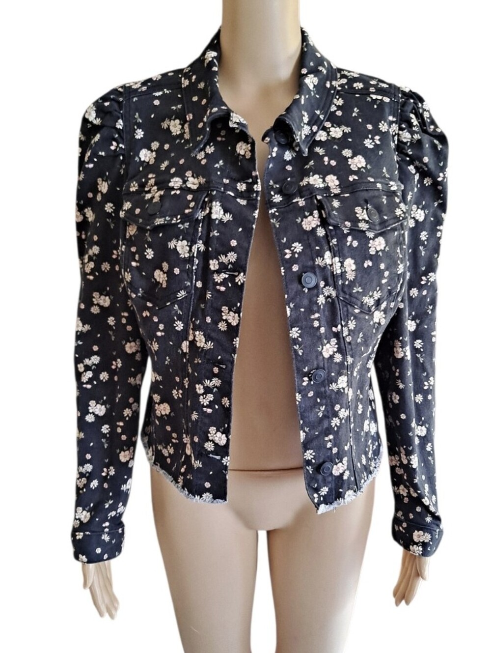 Celebrity Pink Black Floral Denim Jacket